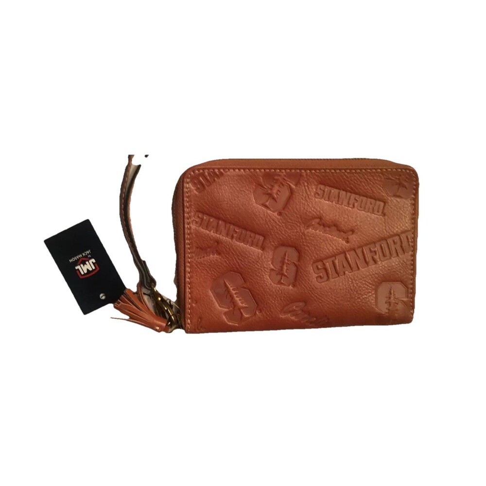 JML by Jack Mason Stanford Cardinal Zipper Leather Sideline Wristlet